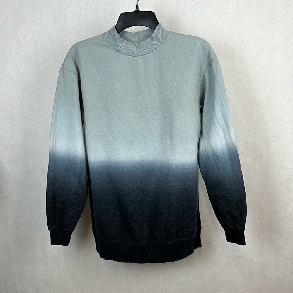 Bp. Womens Blue Dip Dye Crewneck Cotton Blend Sweatshirt Sz Small